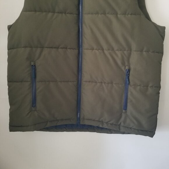 ORVIS Men L Ripstop Quilted Puffer Blue Green Full Zip Insulated Vest Jacket - Picture 5 of 14